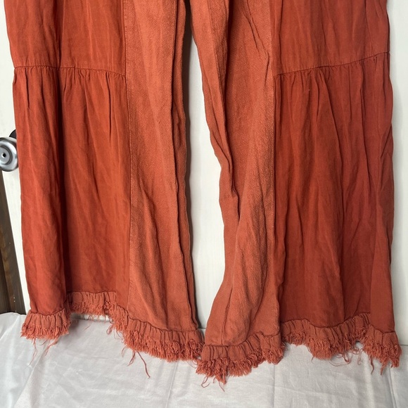 Umgee Orange Wide Leg pants with Elastic Waistband - Picture 3 of 12